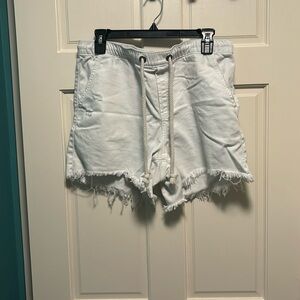 Aerie Distressed White Shorts